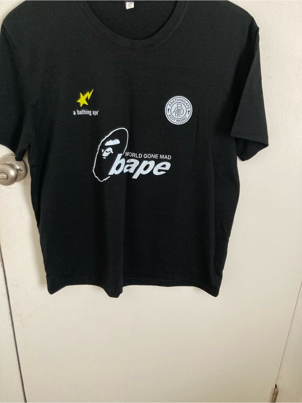 BAPE World Gone Mad Black Graphic Tee